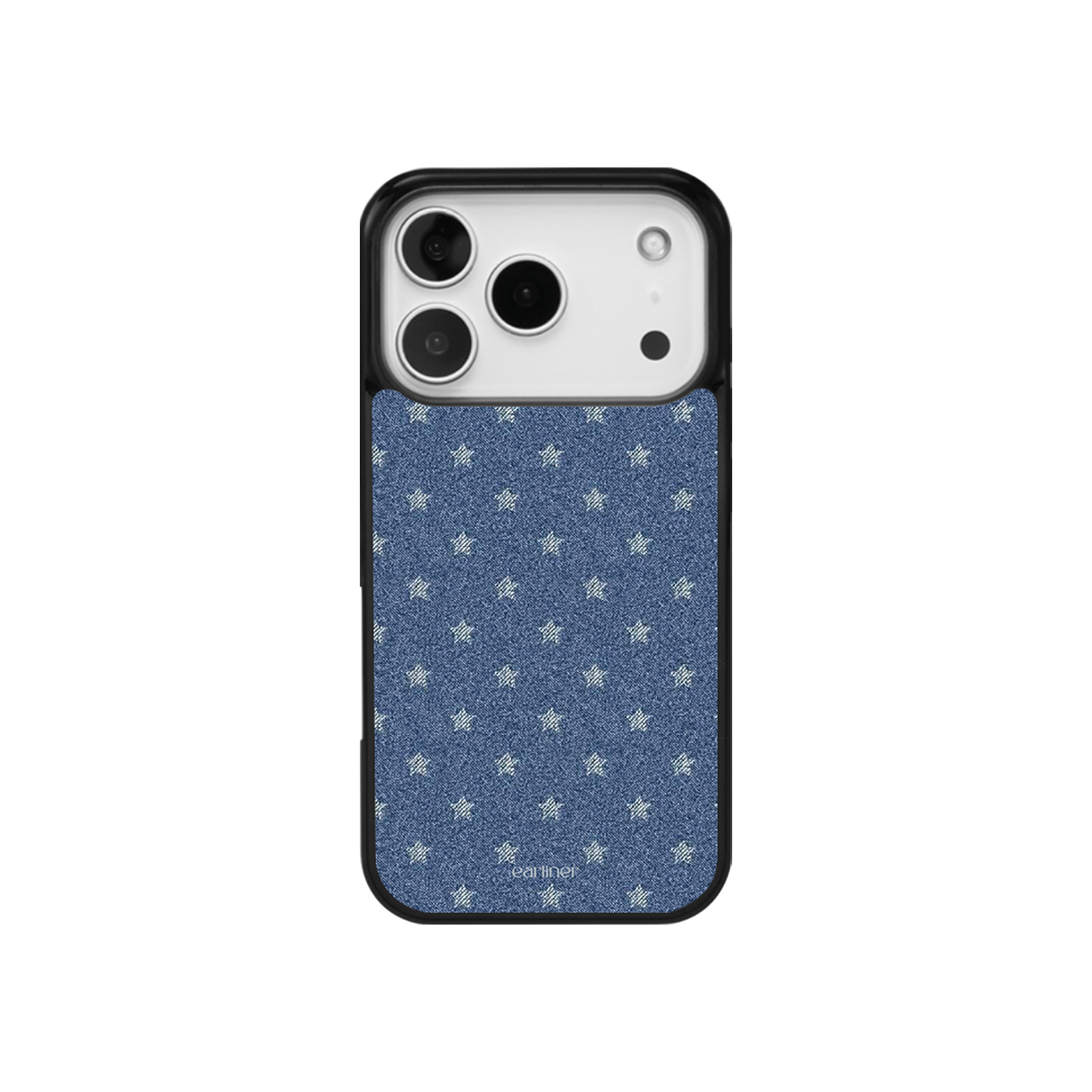 얼리너 데님 스타 패턴 맥세이프 글라스 범퍼 케이스(EARLINER made denim star pattern magsafe glass bumper case)