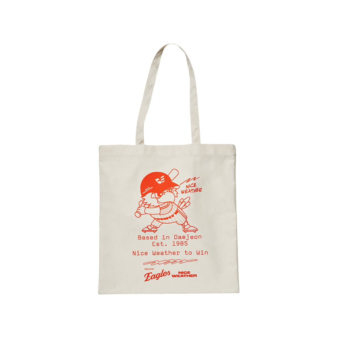 한화 이글스 x 나이스웨더 나이스웨더 투 윈 토트백 내츄럴(Hanwha Eagles x Nice Weather Nice Weather To Win Tote Bag Natural)