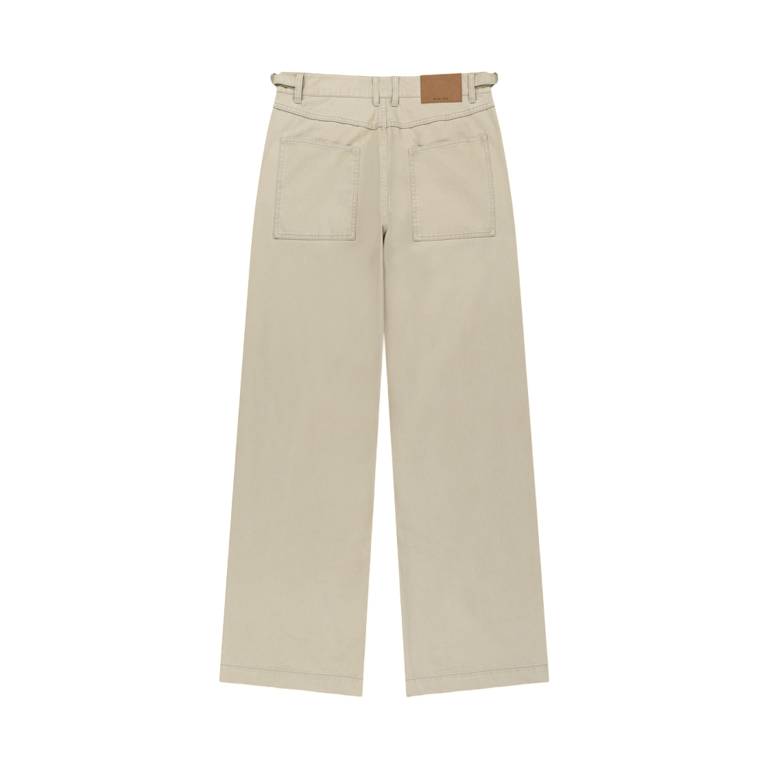 마뗑킴 사이드 탭 워시드 코튼 팬츠 베이지(Matin Kim Side Tab Washed Cotton Pants In Beige) - 2