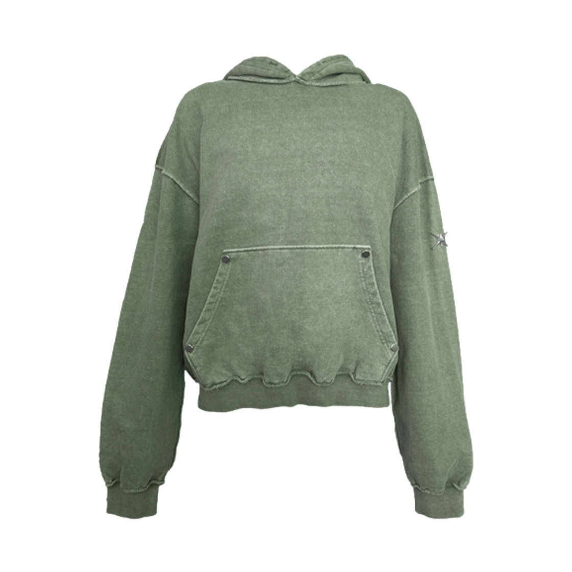 쉐도우 인시전 가먼트 다잉 후드 머드그린(SHXDW Incision Garment-Dyeing Hoodie MudGreen)