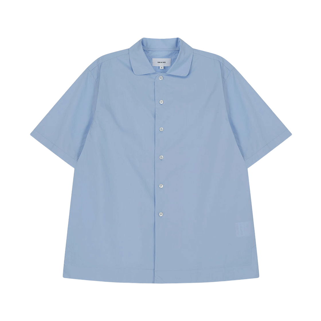 비자비 하프 슬리브드 코튼 버튼 다운 셔츠 라이트 블루(VIS A VIS Half Sleeved Cotton Button Down Shirt L.T Blue)