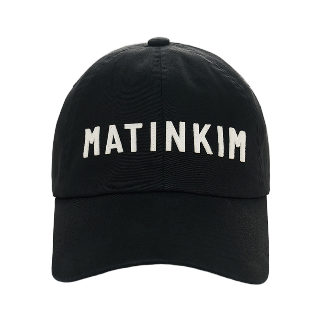MK2634HT011MBB Matin Kim Applique Felt Logo Ball Cap In Black