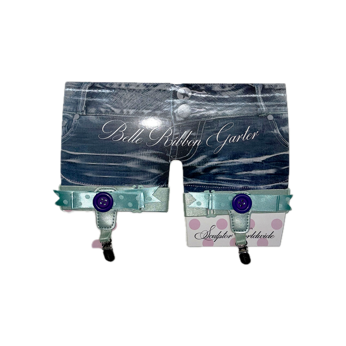 [예약 배송] 스컬프터 벨 리본 가터 메탈릭 민트([예약 배송] Sculptor Belle Ribbon Garter Metallic Mint)