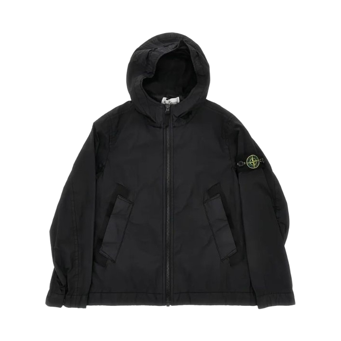L1S1641000-03S0A23-V0029 (Kids) Stone Island 4100003 Crinkle Reps NY Hooded Jacket with Anti Drop Black - 26SS