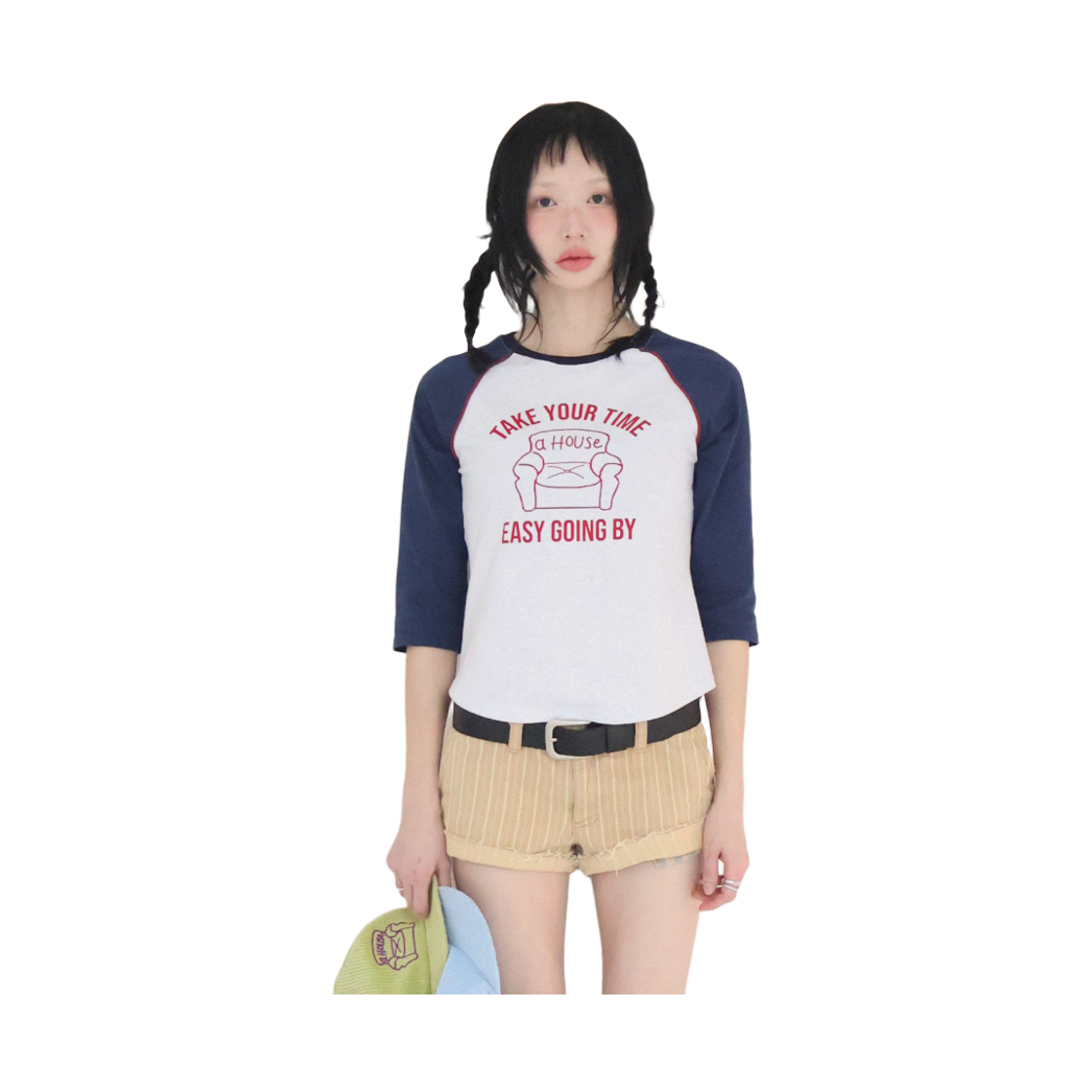 키코지 소파 레글런 티셔츠 네이비(kikozy Sofa Raglan T-shirt Navy) - 2