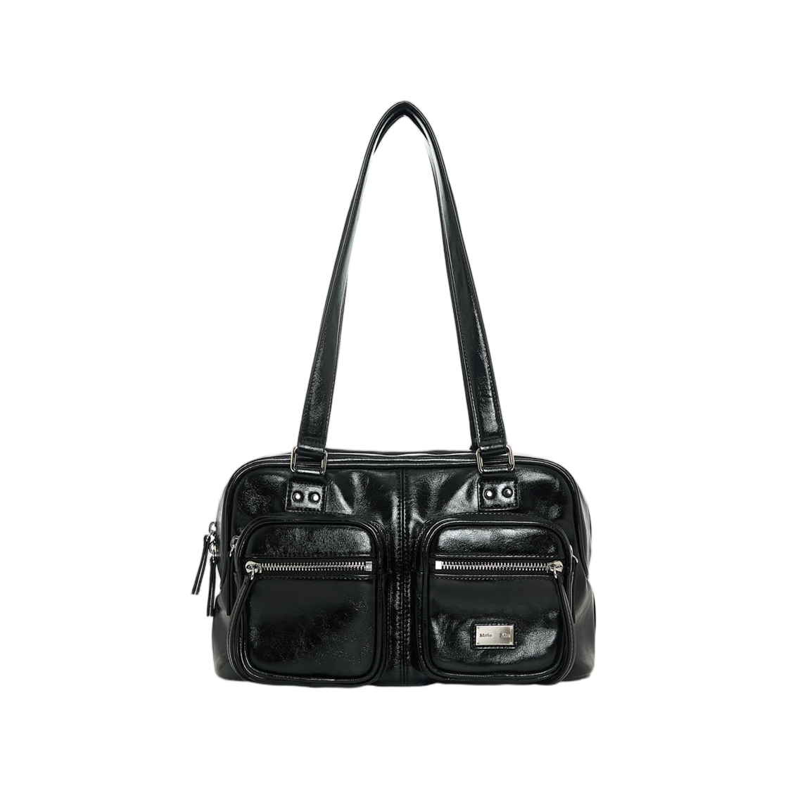 MK2634BG029MBB Matin Kim Double Pocket Brick Shoulder Bag In Black