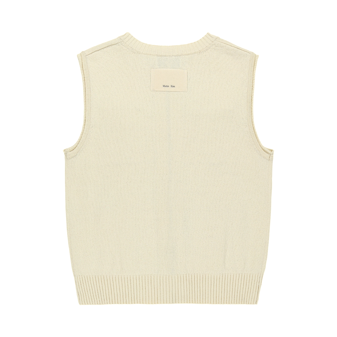 (W) 마뗑킴 포켓 워시드 니트 베스트 라이트 베이지((W) Matin Kim Pocket Washed Knit Vest In Light Beige) - 2