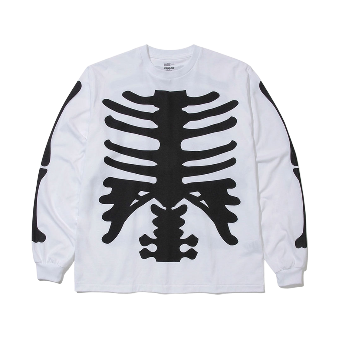 벤슨 레더 카툰 스타일 본 롱 슬리브 티셔츠 / 화이트(Vanson Leathers Cartoon Style Bone Long Sleeve T-shirt / White)