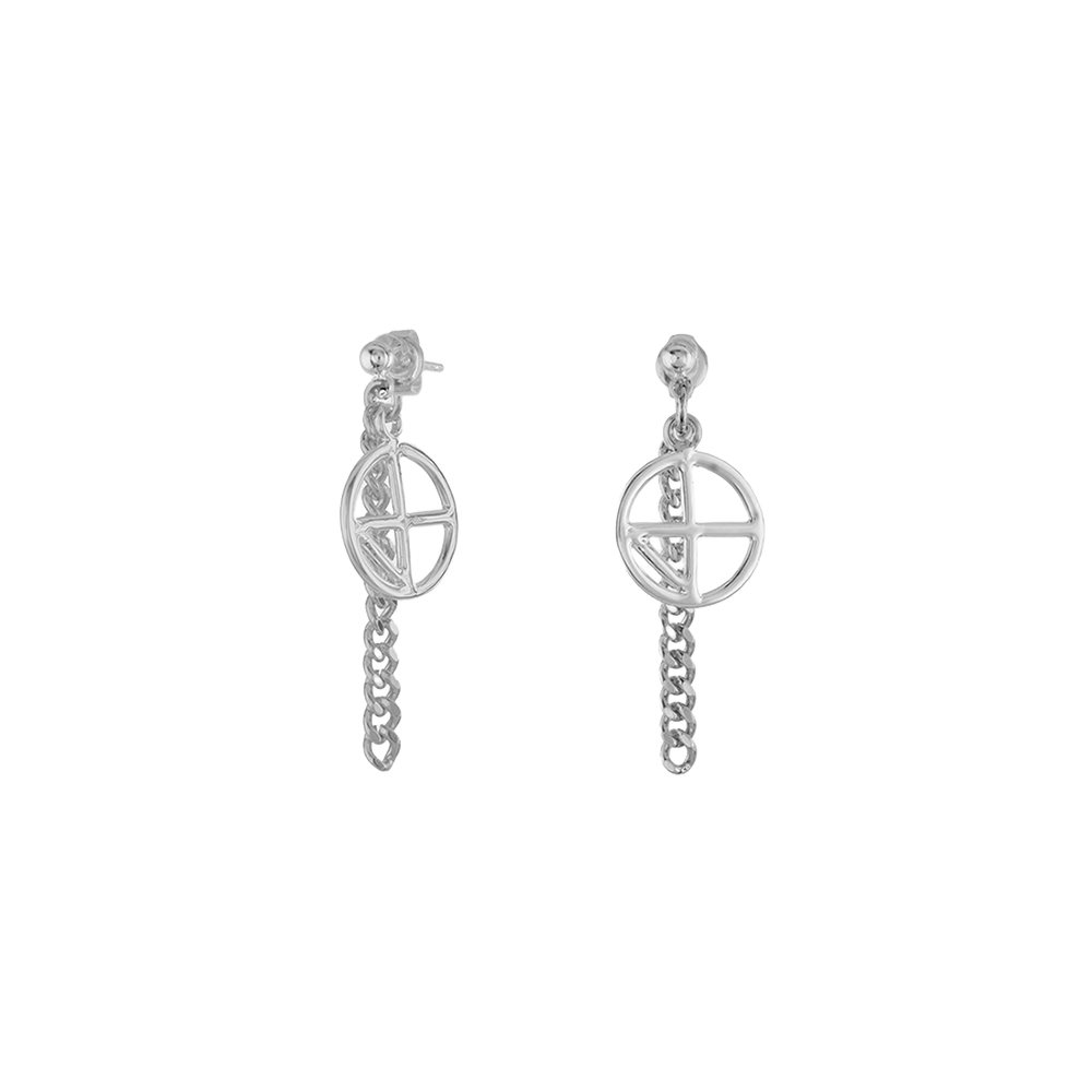 NONENON-177 Nonenon Compass Chain Earring