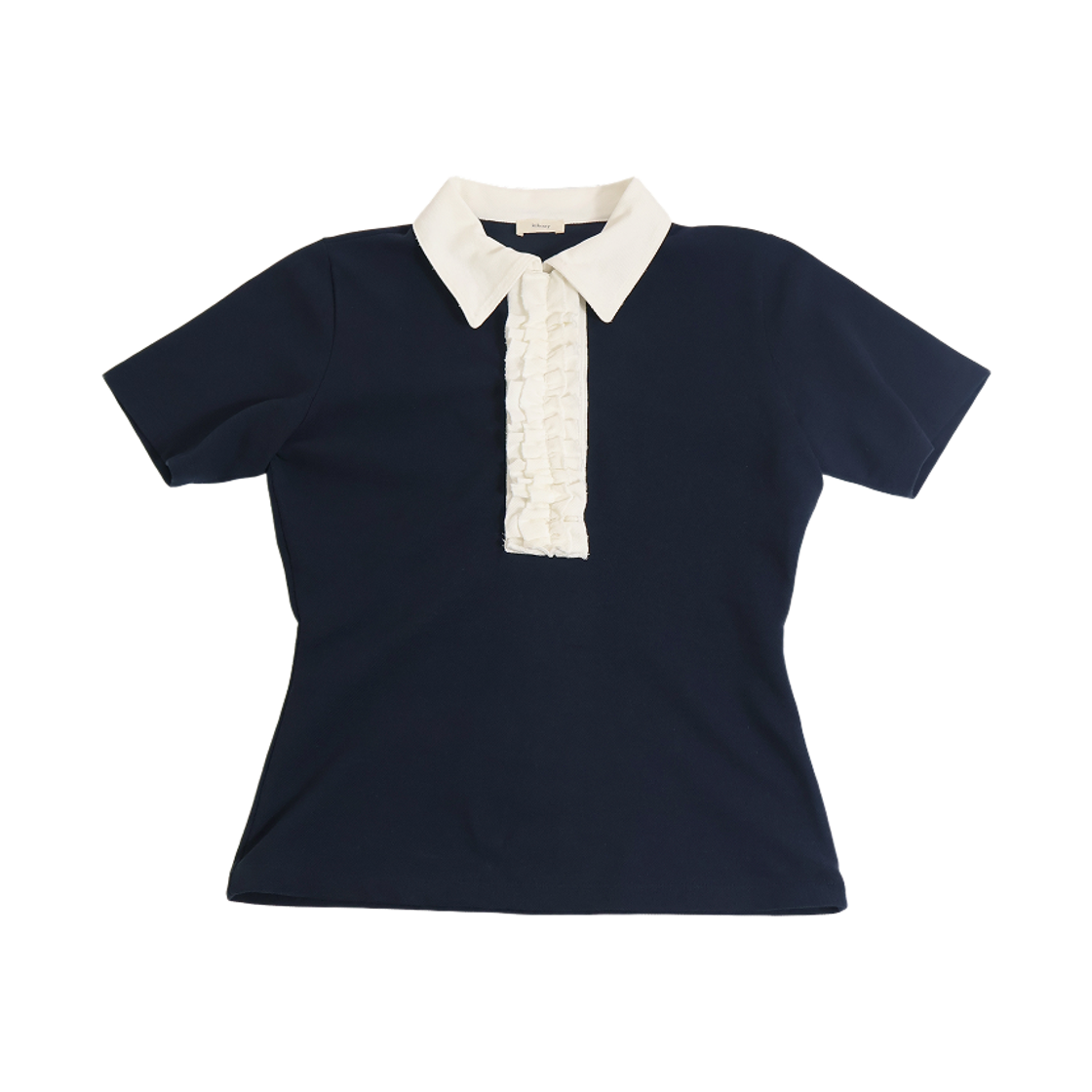키코지 러플 피케이 티셔츠 네이비(kikozy Ruffle PK T-shirt Navy) - 1