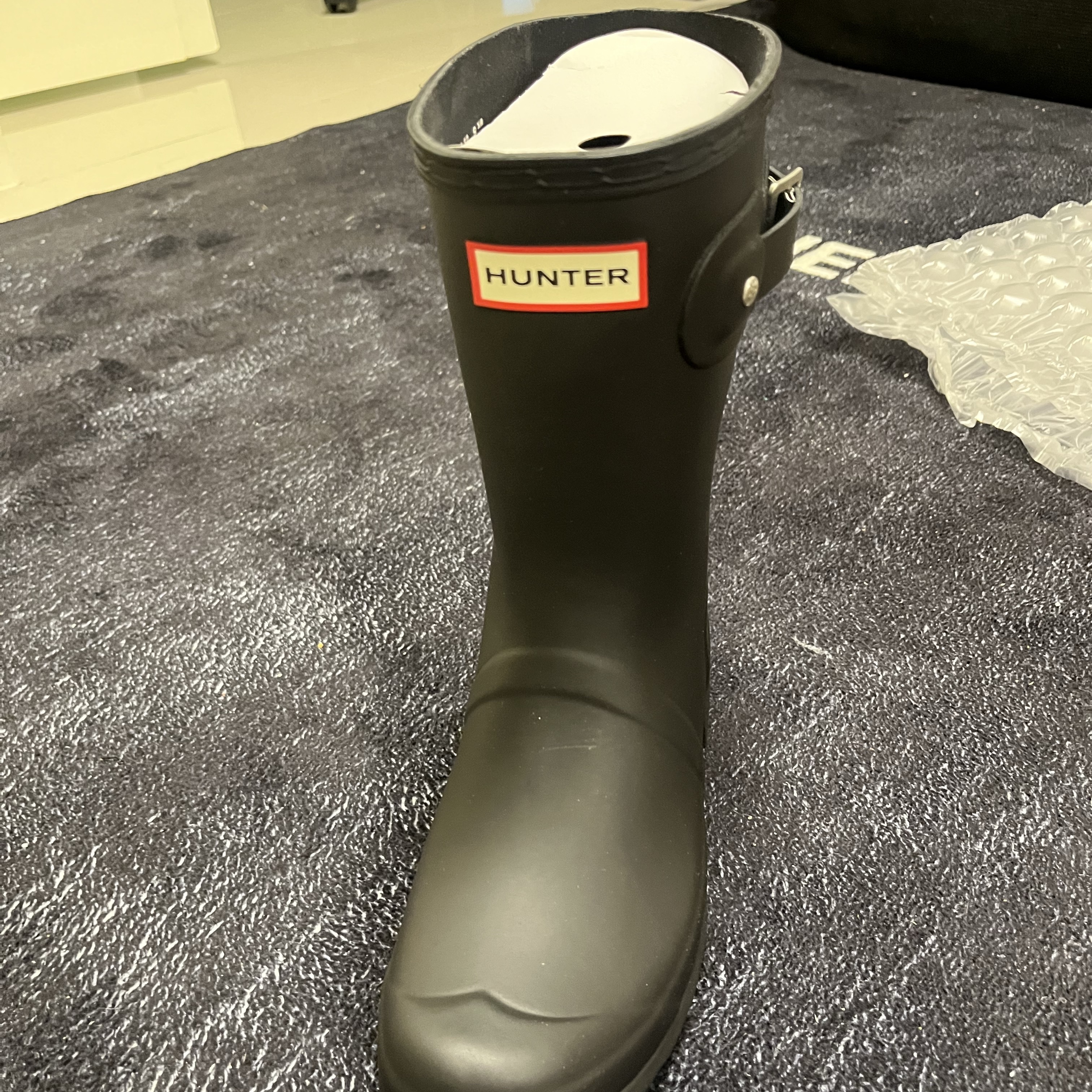 (W) Hunter Tour Foldable Short Wellington Boots Black 착용 스타일 - 3