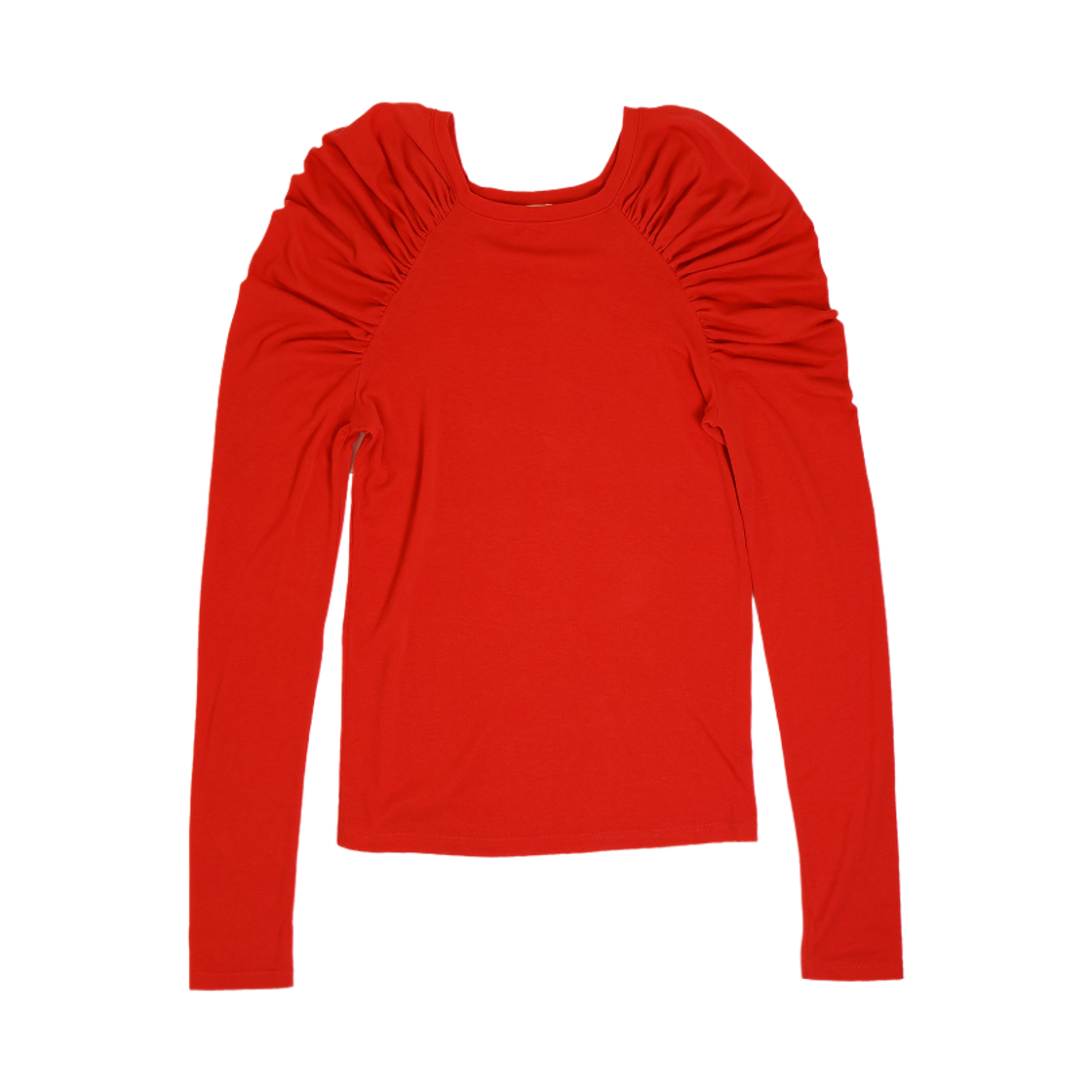 키코지 셔링 롱 슬리브 탑 레드(kikozy Shiring long sleeve top Red)