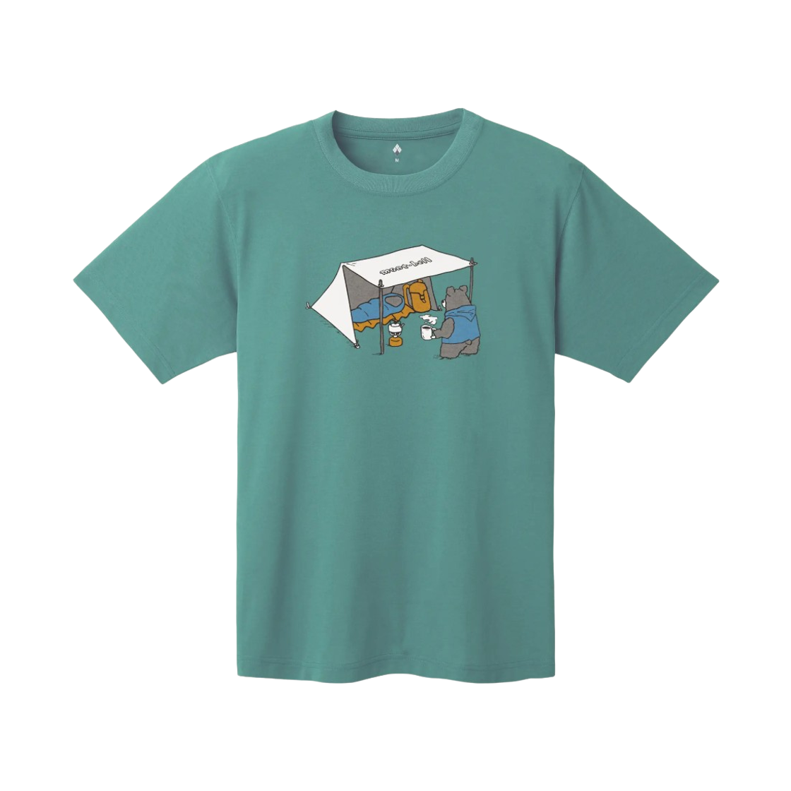 1114729 Montbell Wickron Camping Bear T-Shirt Blue Green