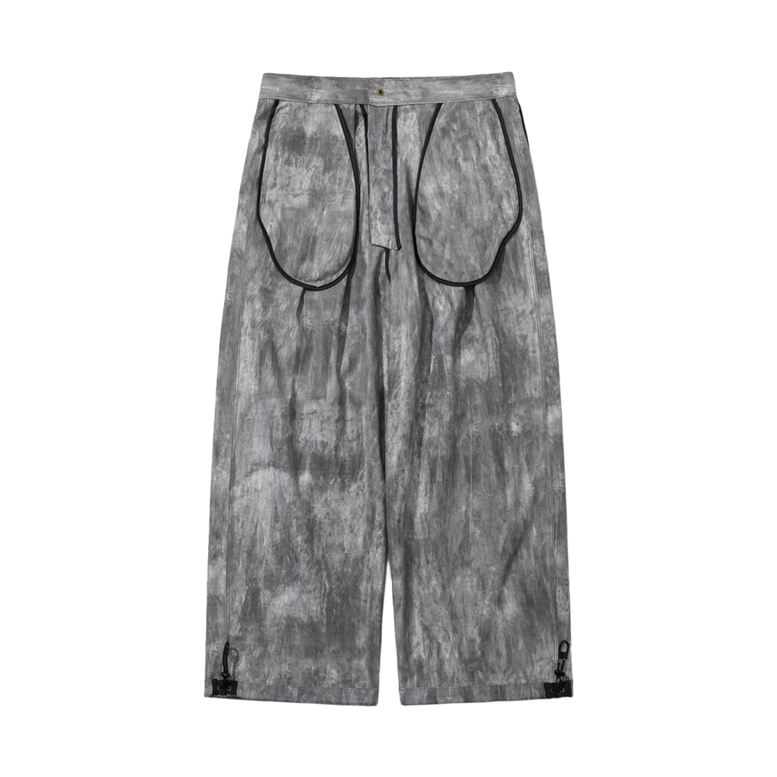 큐마일 512 투 턱 와이드렉 집 플라이 팬츠 블랙(qmile® 512 Two Tuck Wide-Leg Zip Fly Pants Black) - 3