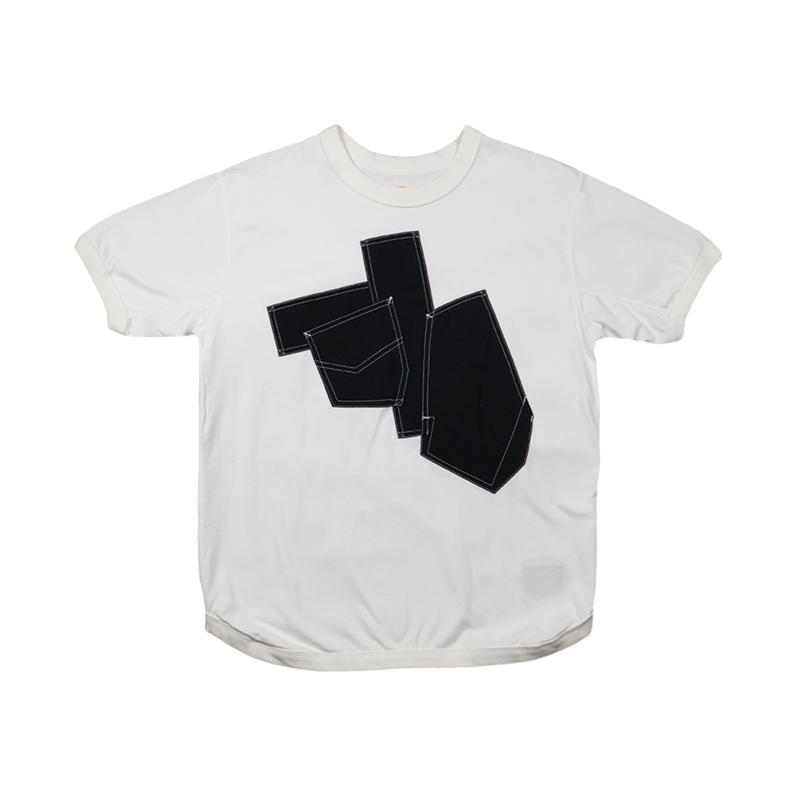 풀카운트 x 후미토 간류 그래비티 포켓 링거 티셔츠 화이트 블랙(Fullcount x Fumito Ganryu Gravity Poket Ringer T-Shirt White Black)