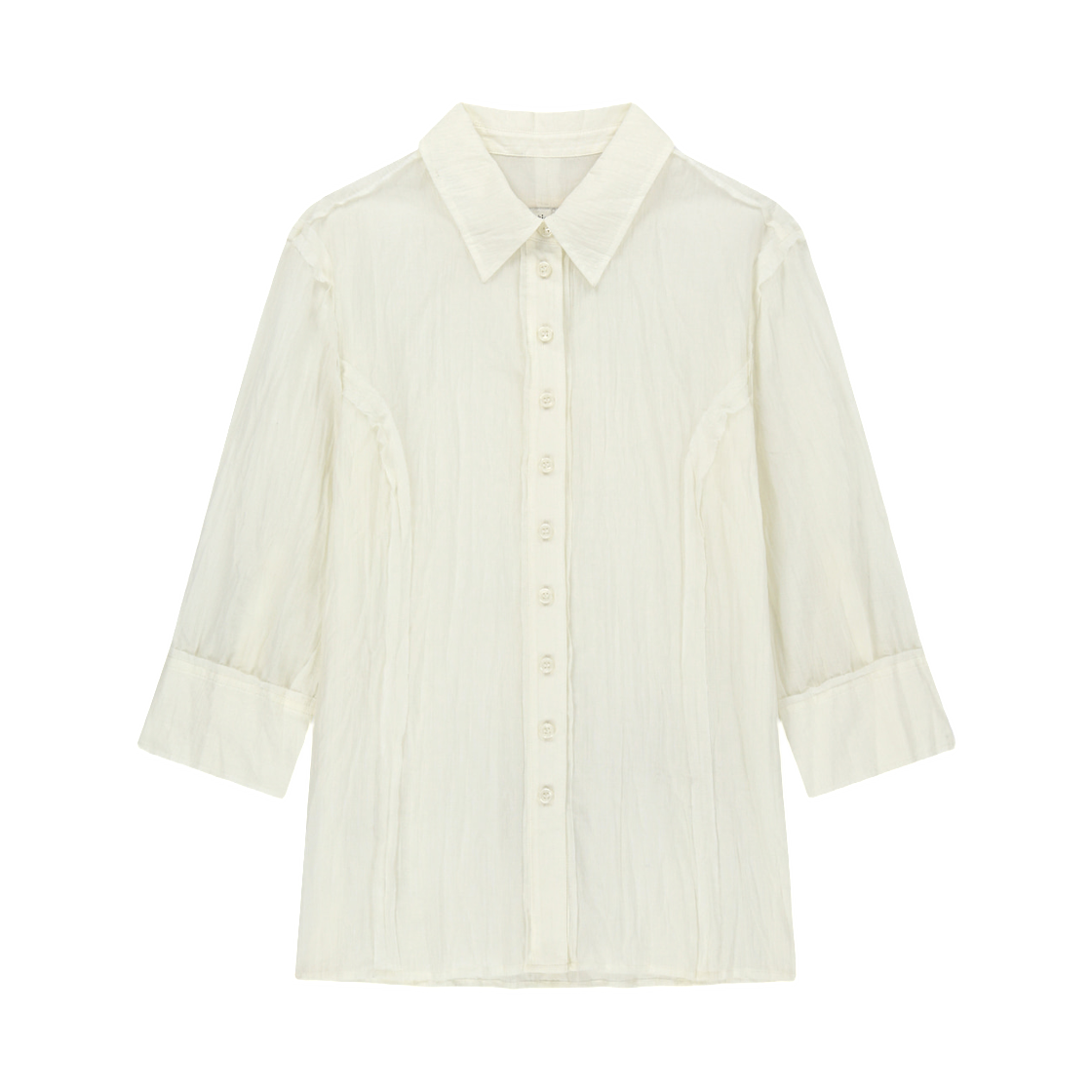 MK2634BL003MCR (W) Matin Kim Raw Edge Crinkle Blouse In Cream