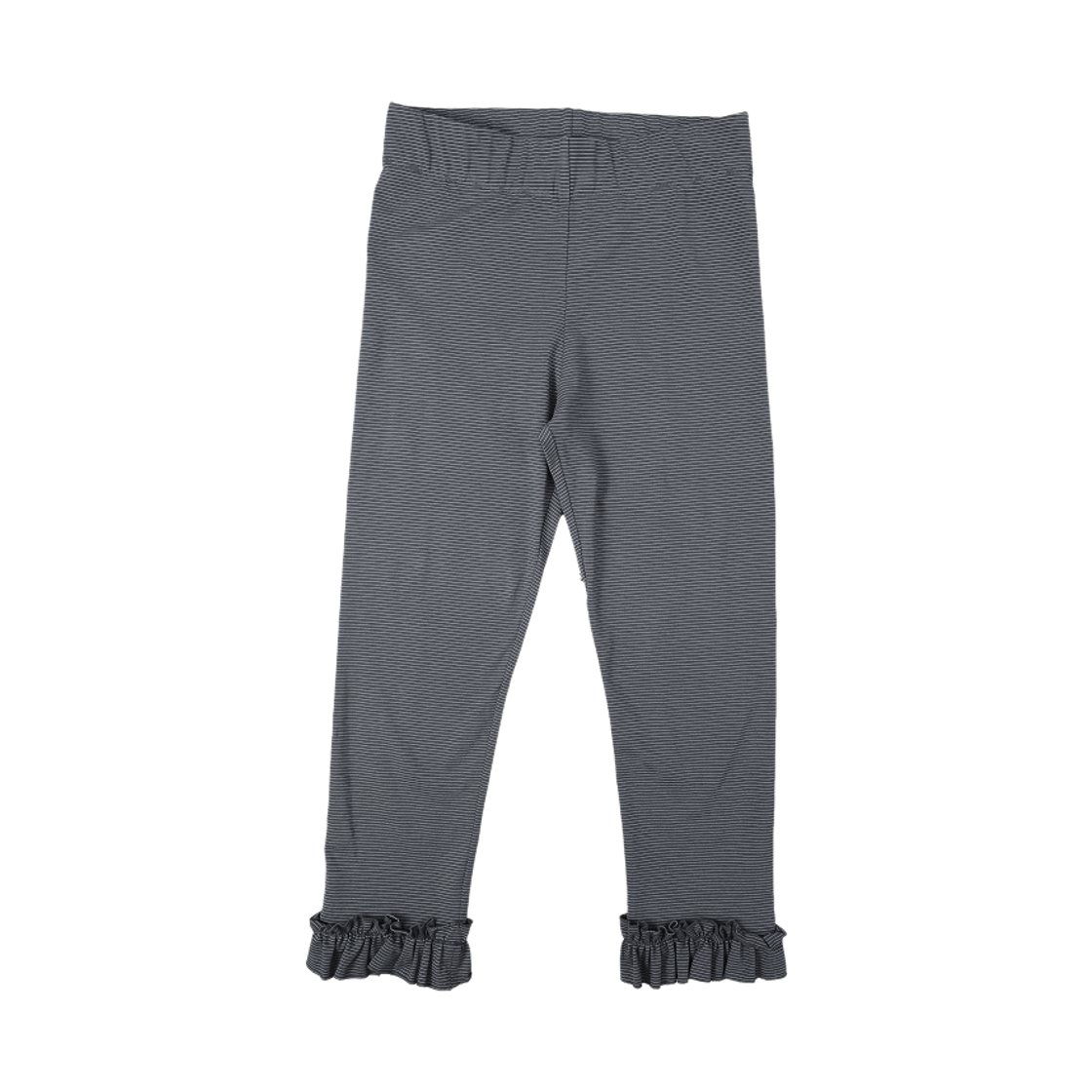 키코지 러플 스트라이프 레깅스 차콜(kikozy Ruffle Stripe Leggings Chacoal)