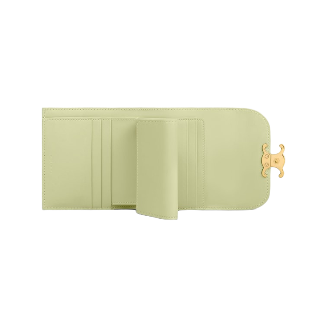 셀린느 스몰 플랩 월렛 트리옹프 샤이니 카프스킨 소프트 라임(Celine Small Flap Wallet Triomphe in Shiny Calfskin Soft Lime) - 2