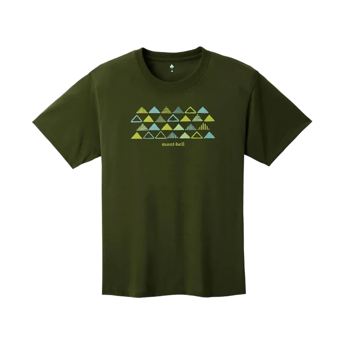 몽벨 위크론 마운틴 패턴 티셔츠 다크 그린(Montbell Wickron Mountain Pattern T-Shirt Dark Green) - 1