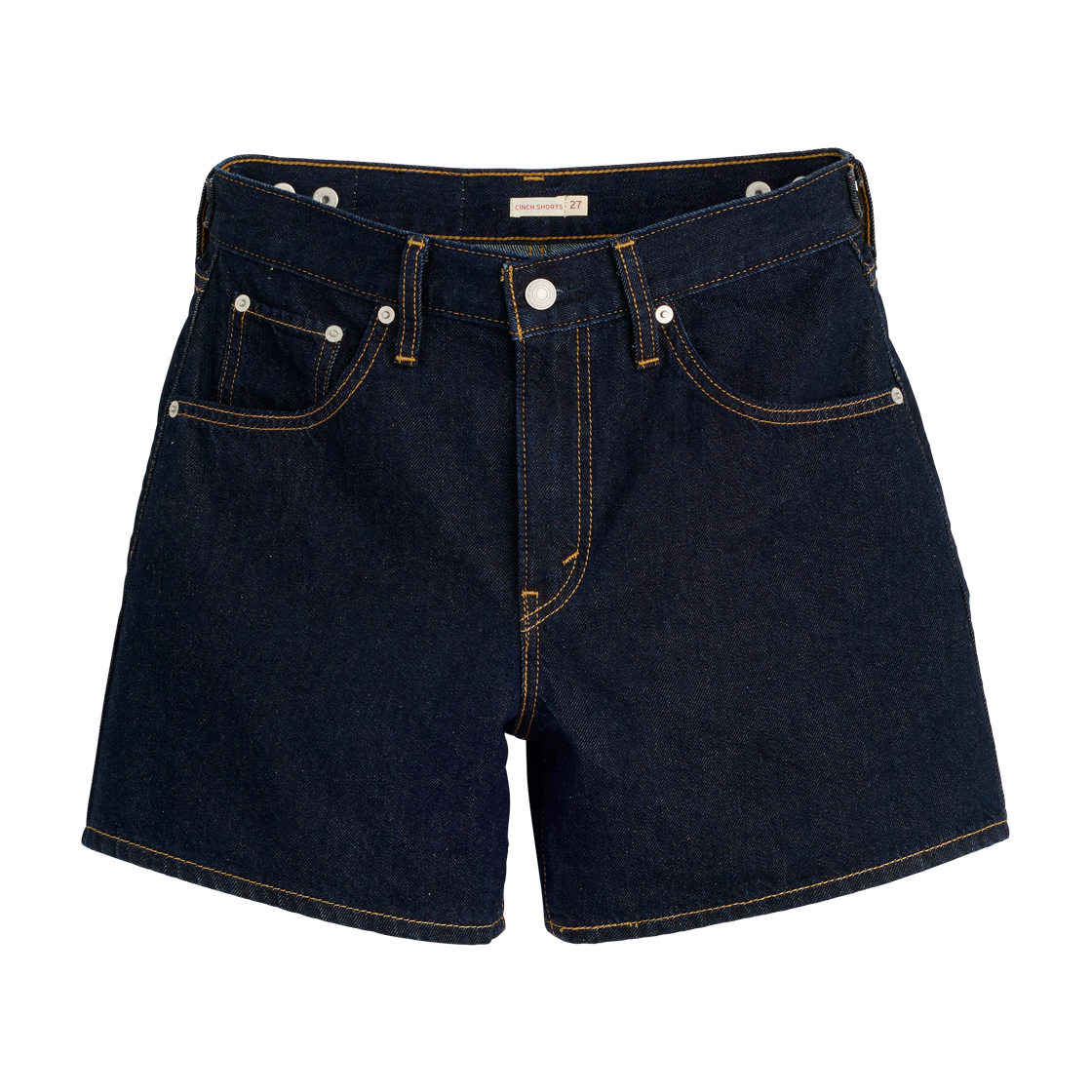 리바이스 신치 미드타이 쇼츠 다크 인디고(Levi's Cinch Mid-Thigh Shorts Dark Indigo)
