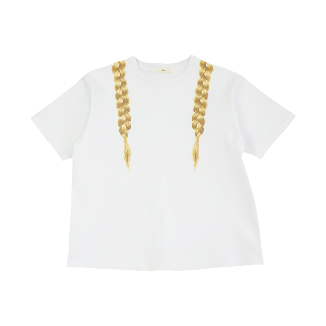키코지 블론드 헤어 프린팅 티셔츠 화이트(kikozy Blonde Hair Printing T-shirt White)