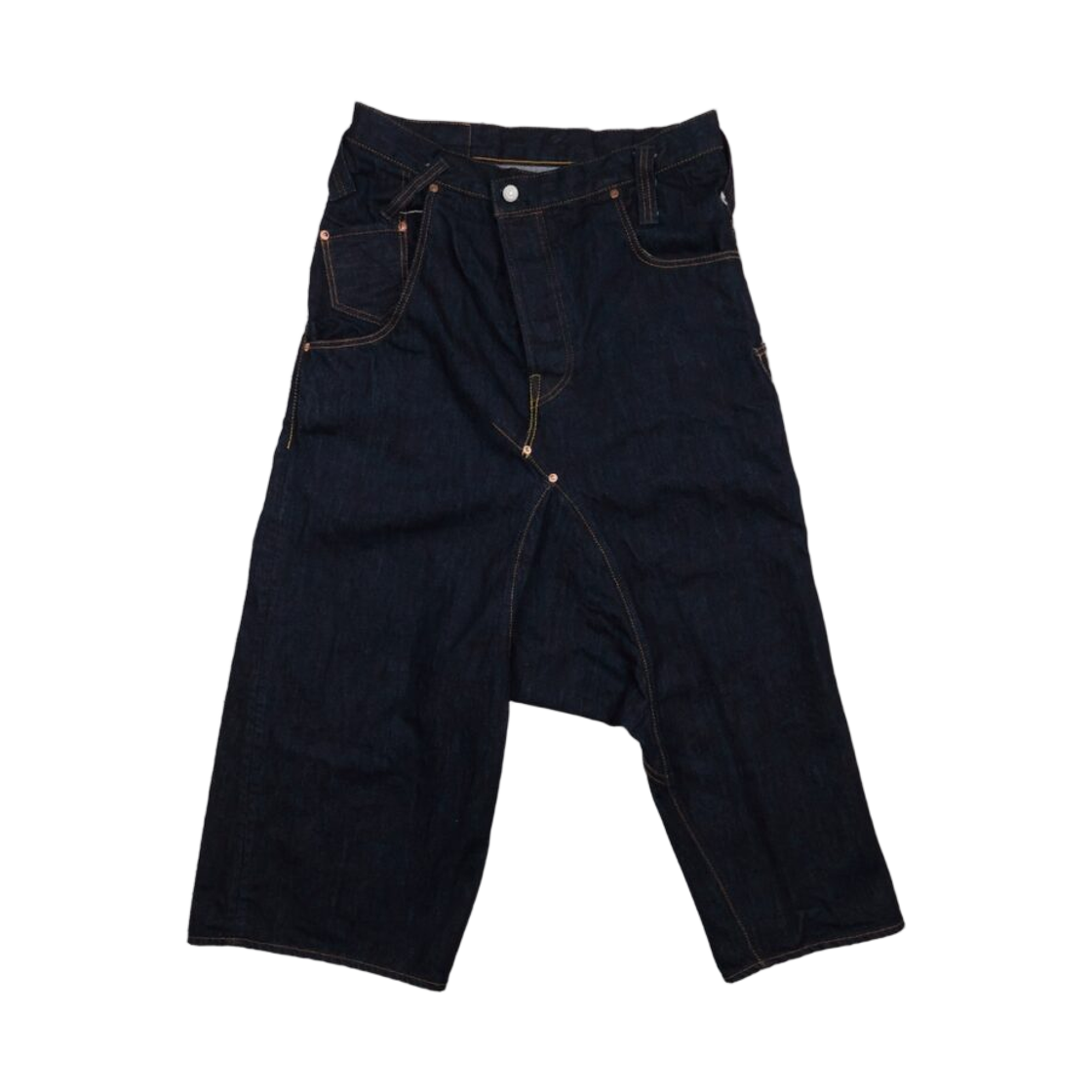풀카운트 x 후미토 간류 그래피티 5P 사루엘 팬츠 다크 인디고(Fullcount x Fumito Ganryu Graffiti 5P Sarrouel Pants Dark Indigo)