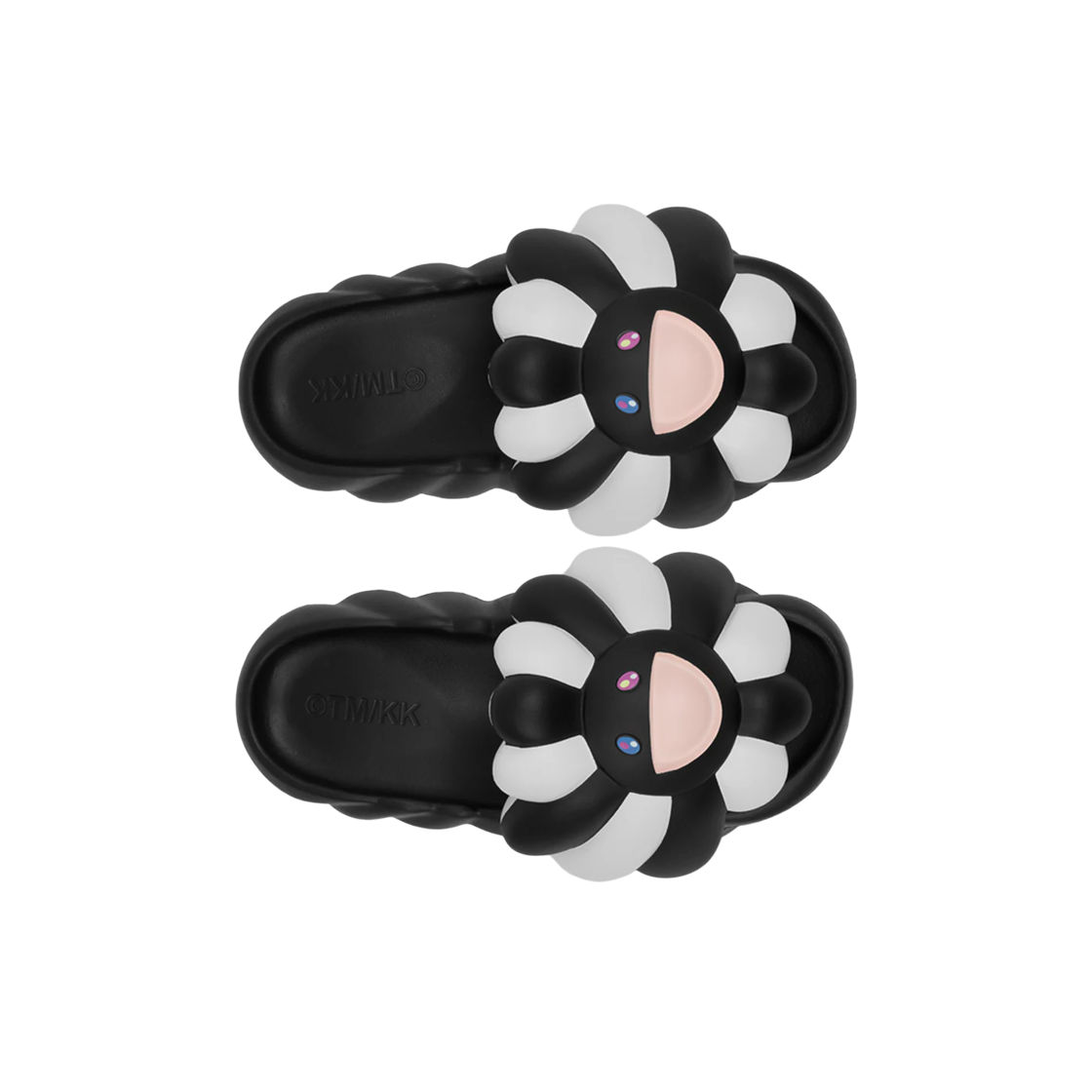 오하나 하타케 오하나 풀 블룸 슬라이드 블랙 화이트(Ohana Hatake Ohana Full Bloom Slide Black White) - 2