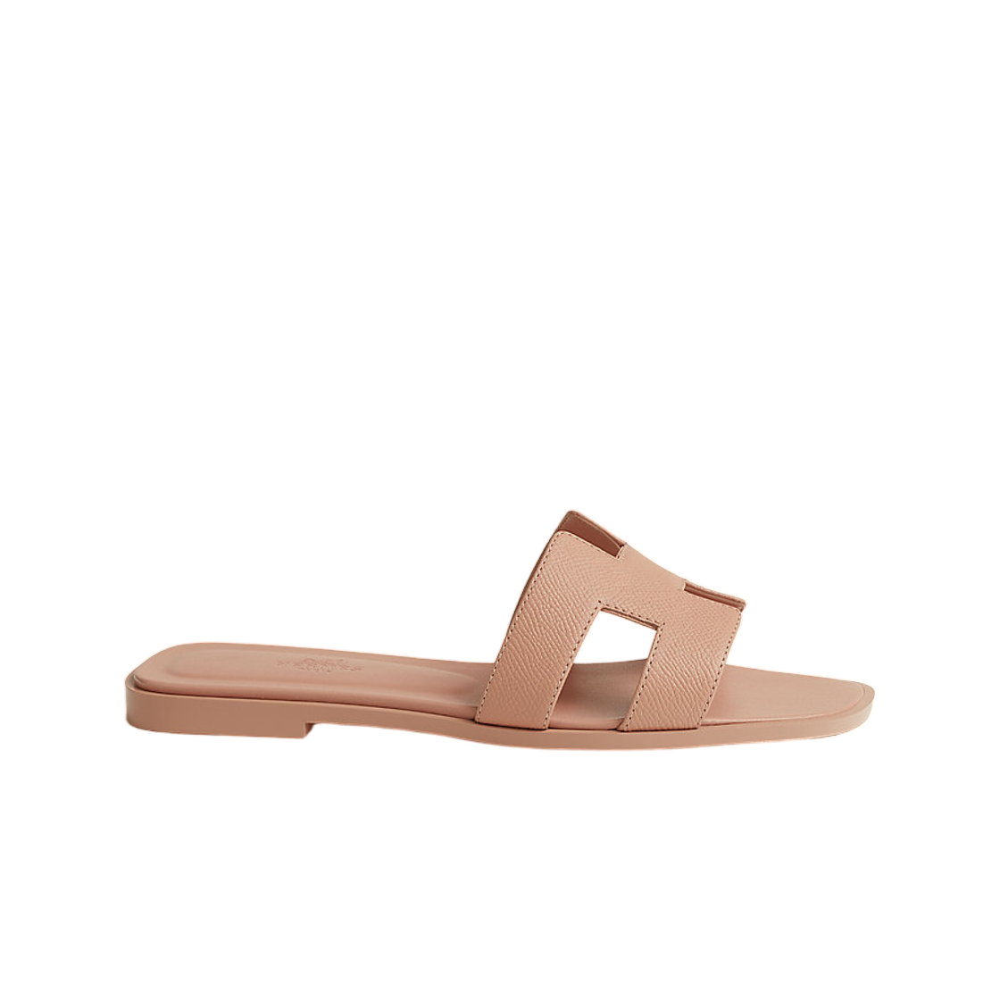 H202272ZDI (W) Hermes Oran Sandal Epsom Calfskin & Beige Perlino