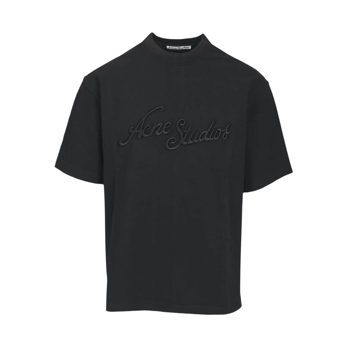 아크네 스튜디오 로고 자수 티셔츠 페이디드 블랙(Acne Studios Logo Embroidered T-Shirt Faded Black) - 1