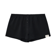 (W) Glowny Button Fly Mini Shorts Black