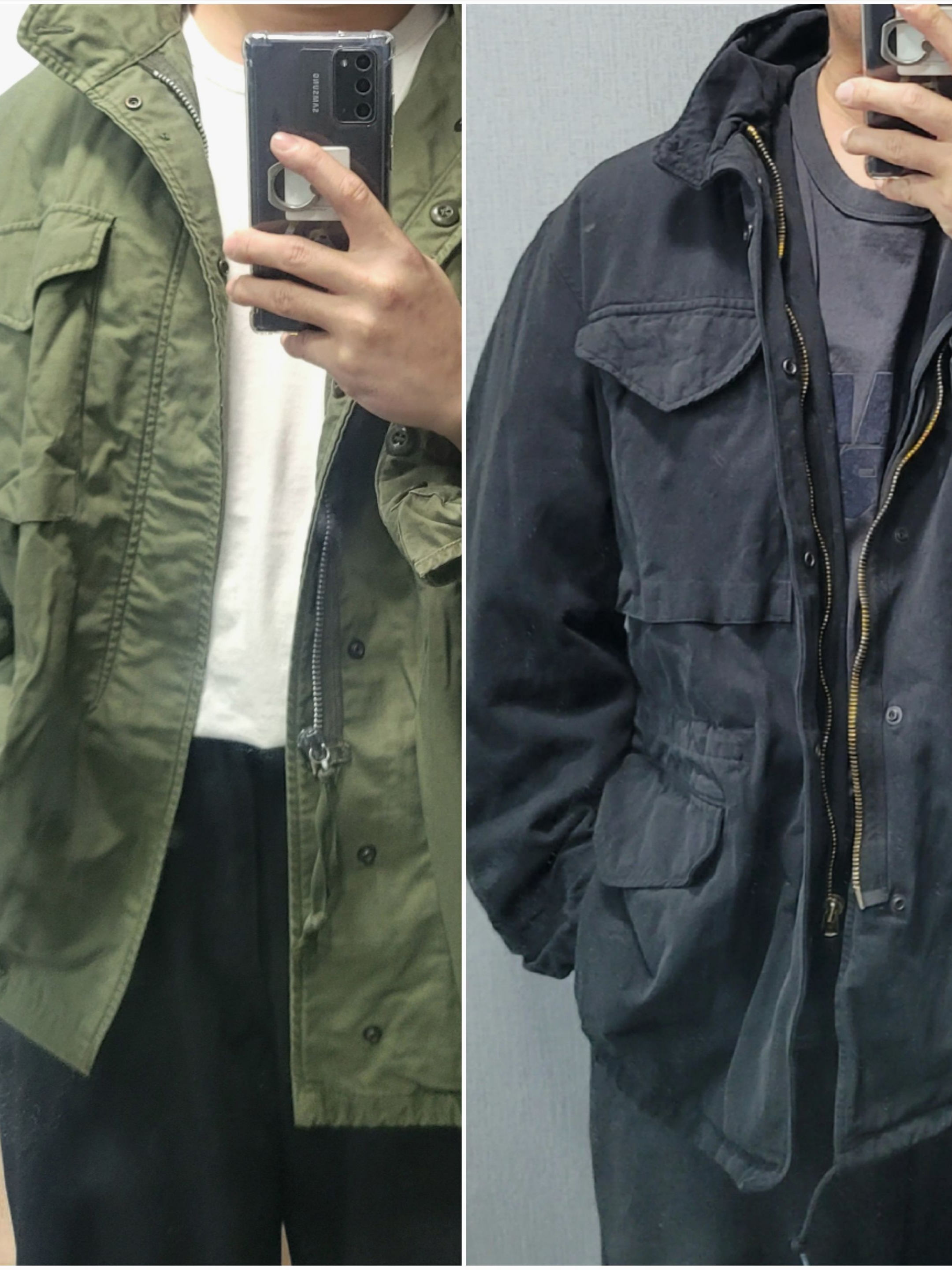 Comoli Garment Dyed M65 Jacket Black - 25AW 착용 스타일 - 3