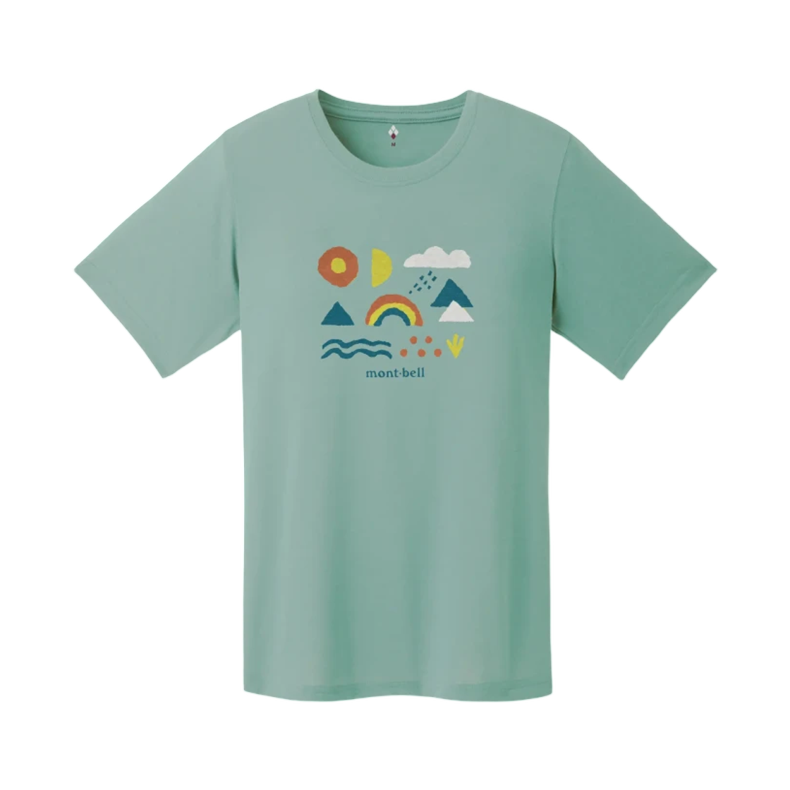 2304711 (W) Montbell Wickron T-Shirt Nature Symbols Light Blue