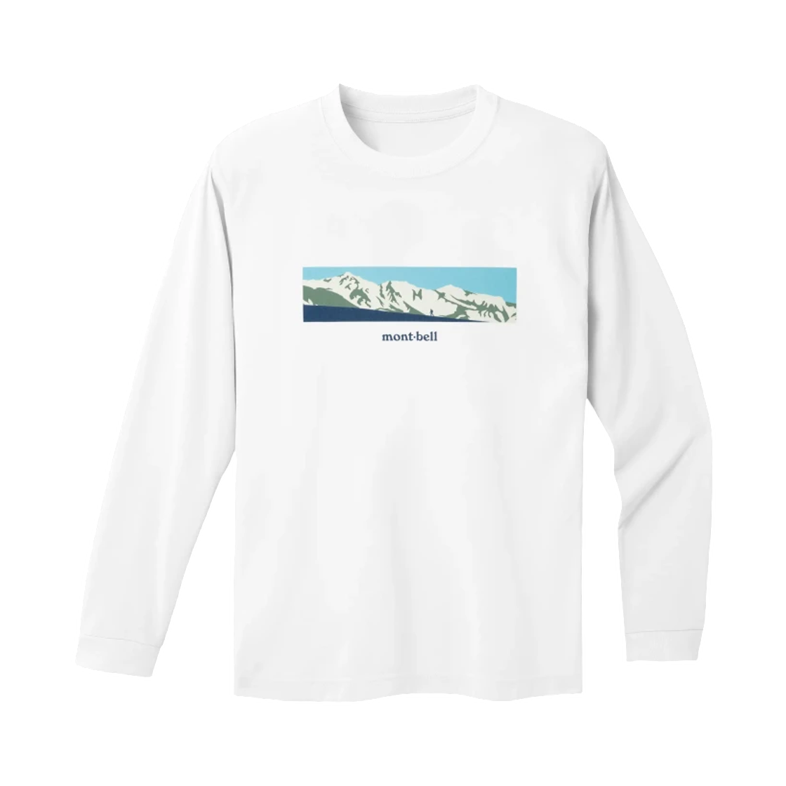 2304707 Montbell Wickron Long Sleeve T-Shirt White Mountain Range White