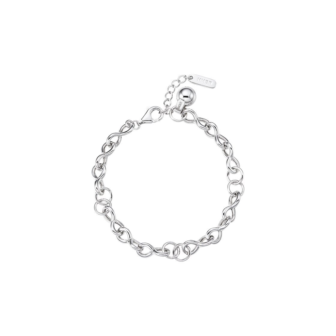 넘버링 #5990 링크드 체인 브레이슬릿 위드 볼 참 실버(NUMBERING #5990 Linked Chain Bracelet with Ball Charm Silver) - 1