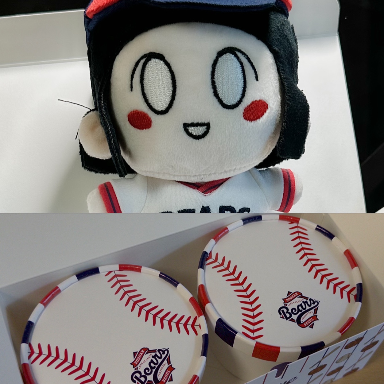 [KREAM 단독] Doosan Bears x Kokorokara Hustle Pudding 2pcs & Kokoro Bear Keyring Set 착용 스타일 - 1