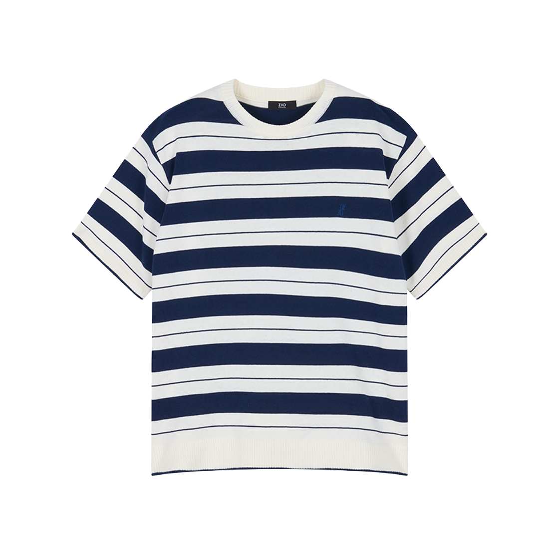 지오송지오 컬렉션 마드리갈 멀티 스트라이프 크루넥 니트 네이비 BI3KT322NY(ZIOSONGZIO COLLECTION Madrigaux Multi Stripe Crewneck Knit) - 1