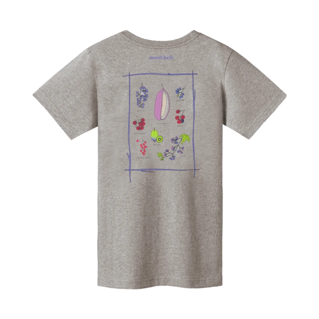 2304723 (W) Montbell Pear Skin Cotton T-Shirt Wild Fruits of Japan Light Gray