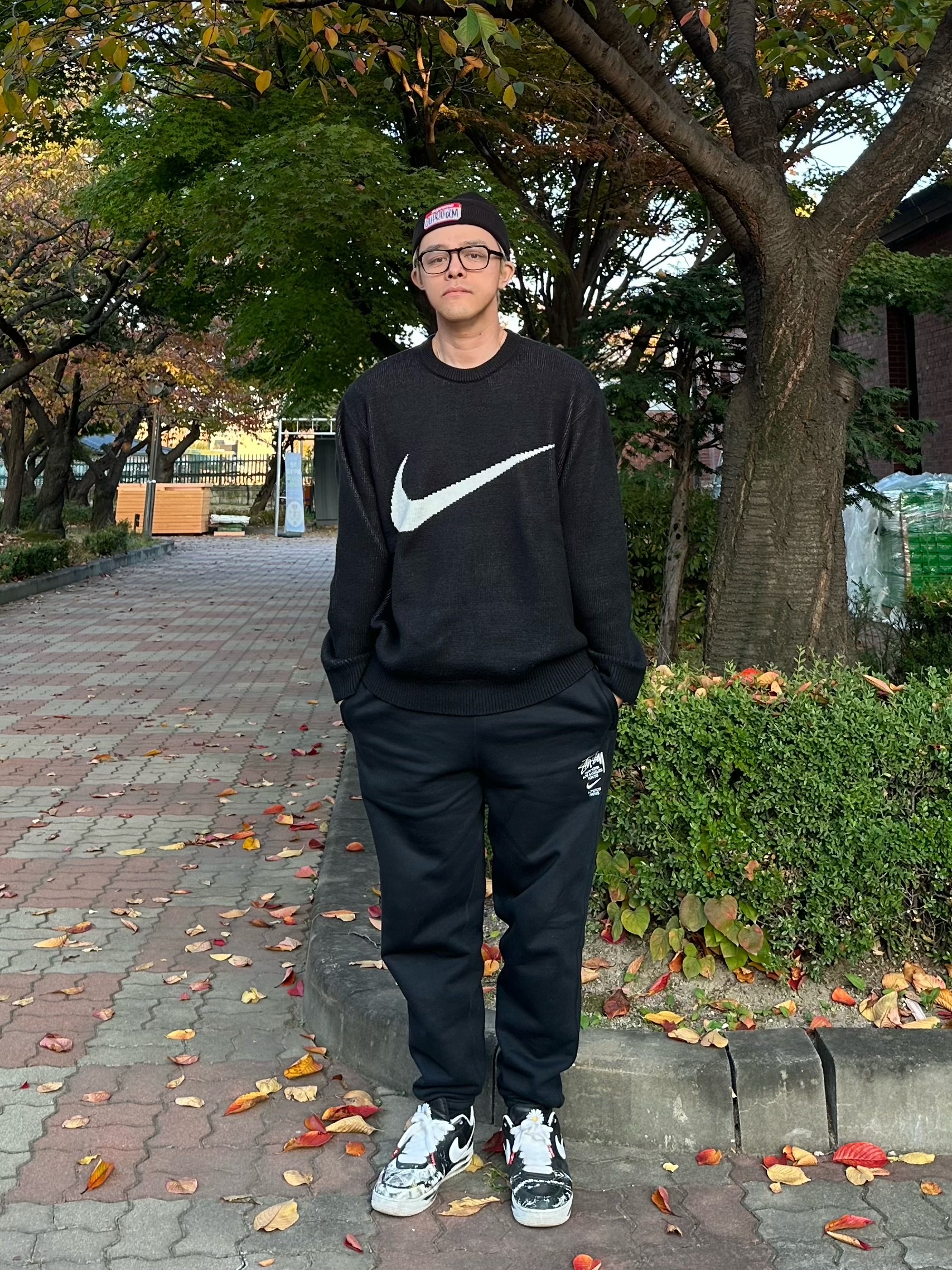 Supreme Gonz Nametag Beanie Black - 21FW, Gentle Monster x Maison Margiela MM011 Clear Black 착용 스타일 - 2