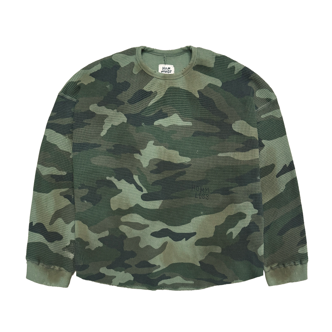 홈리스 헤비 와플 롱슬리브 더티 카모(Hommless Heavy Waffle LS T-Shirt Dirty Camo)
