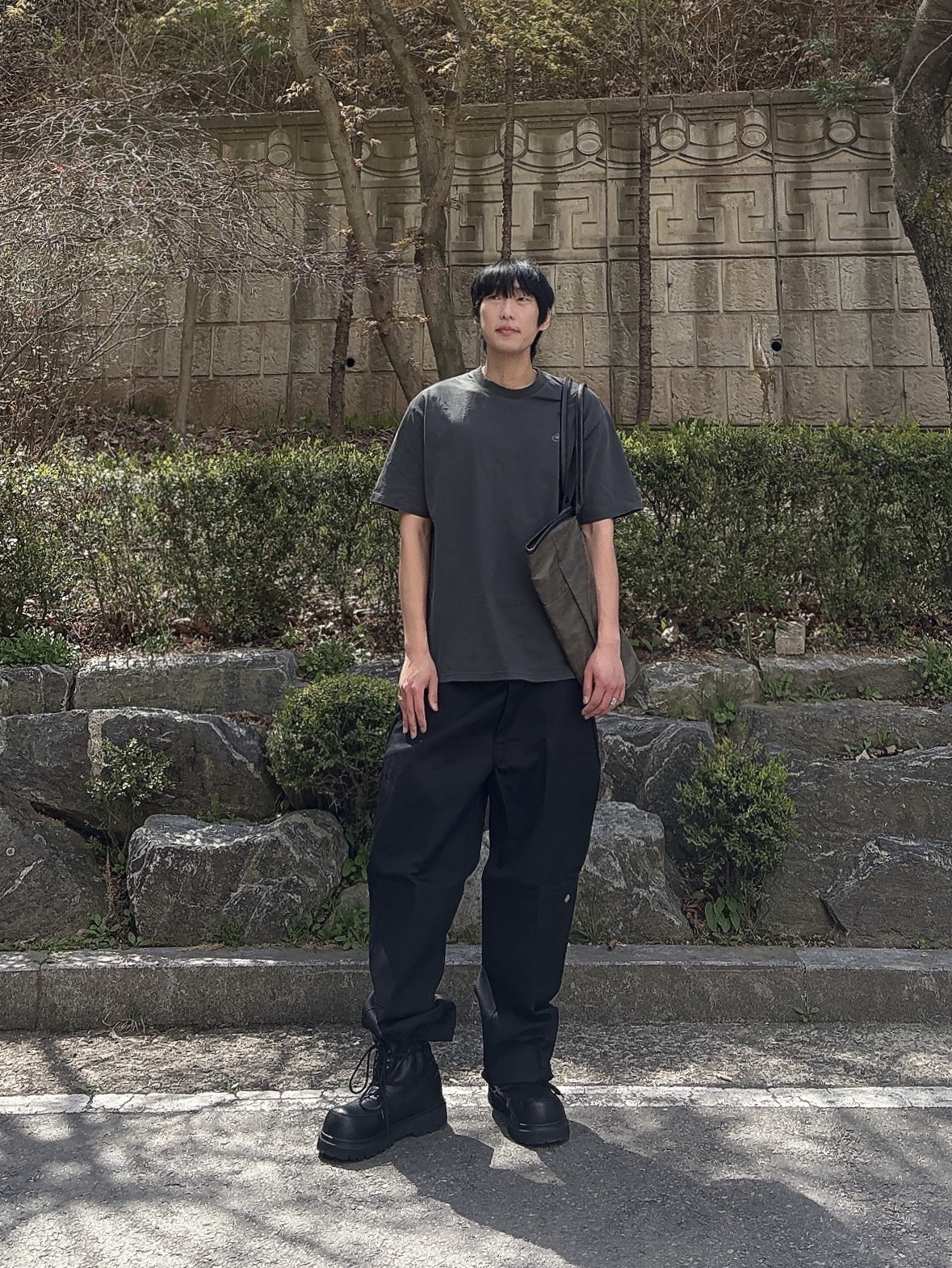 Dickies Loose Fit Double Knee Work Pants Black, LOSTGARDEN Phantom 착용 스타일 - 1