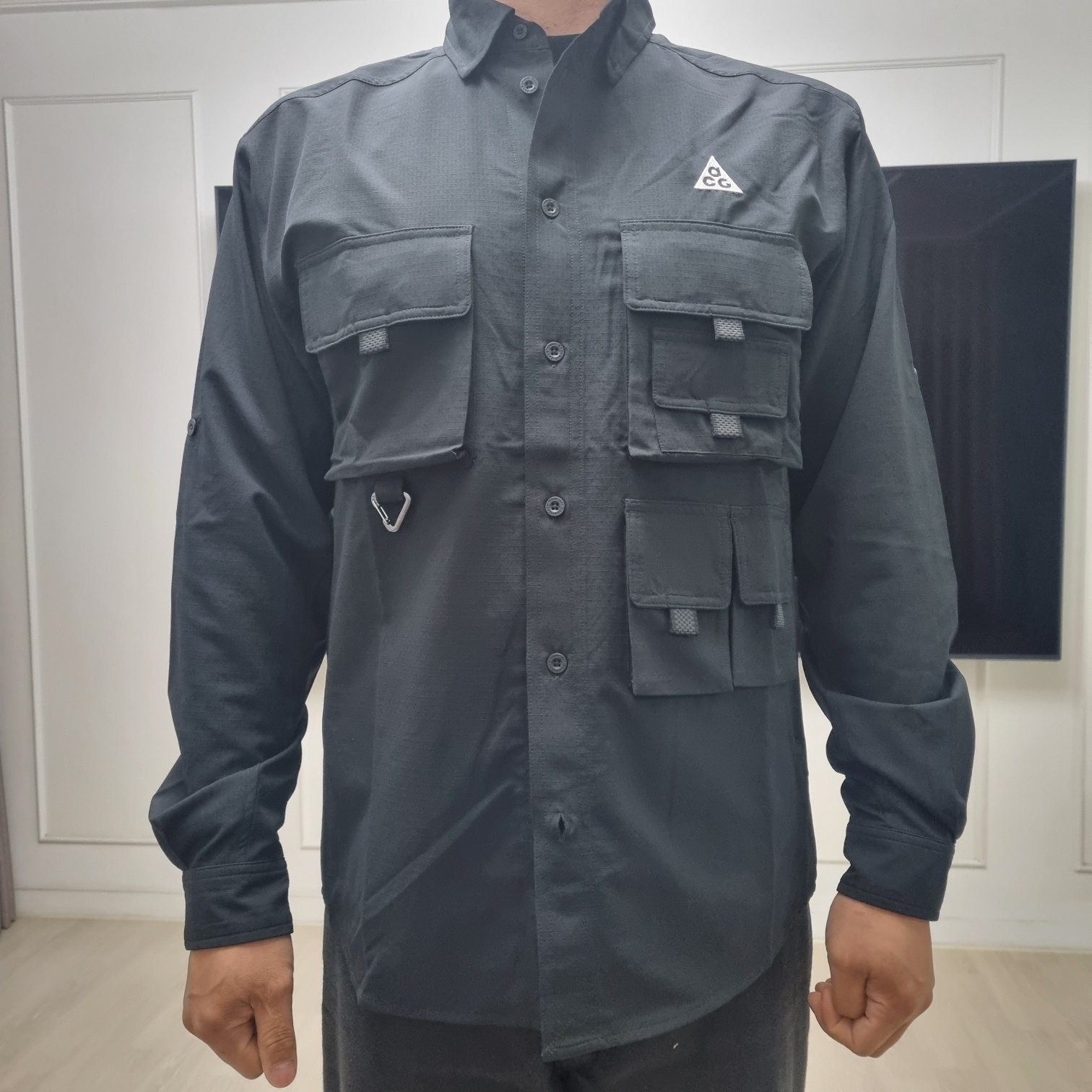 Nike ACG Dri-Fit UV Devastation Trail Shirt Black Summit White - Asia 착용 스타일