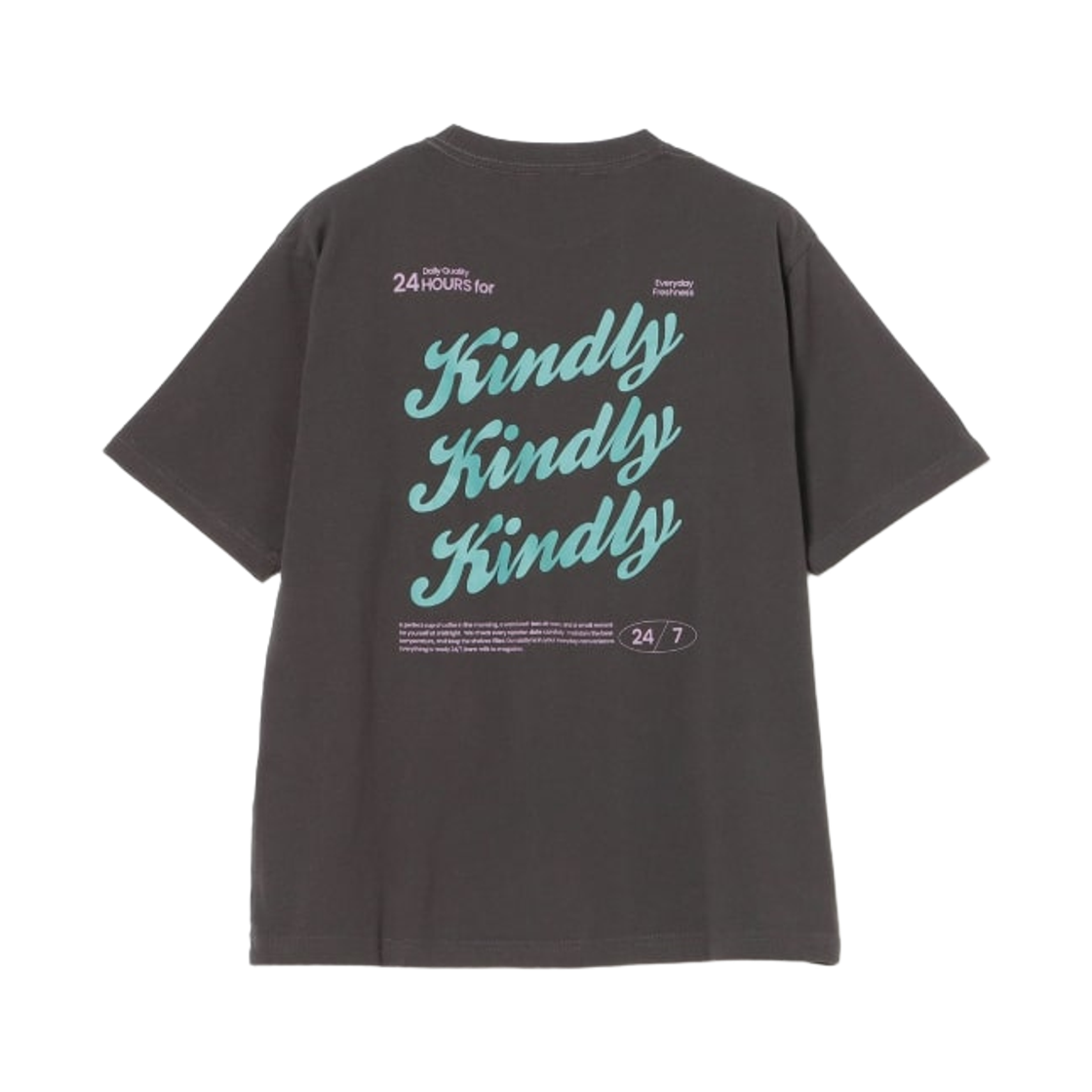 42-08-0104-639 Beams Heart Kindly Graphic T-Shirt Charcoal Grey