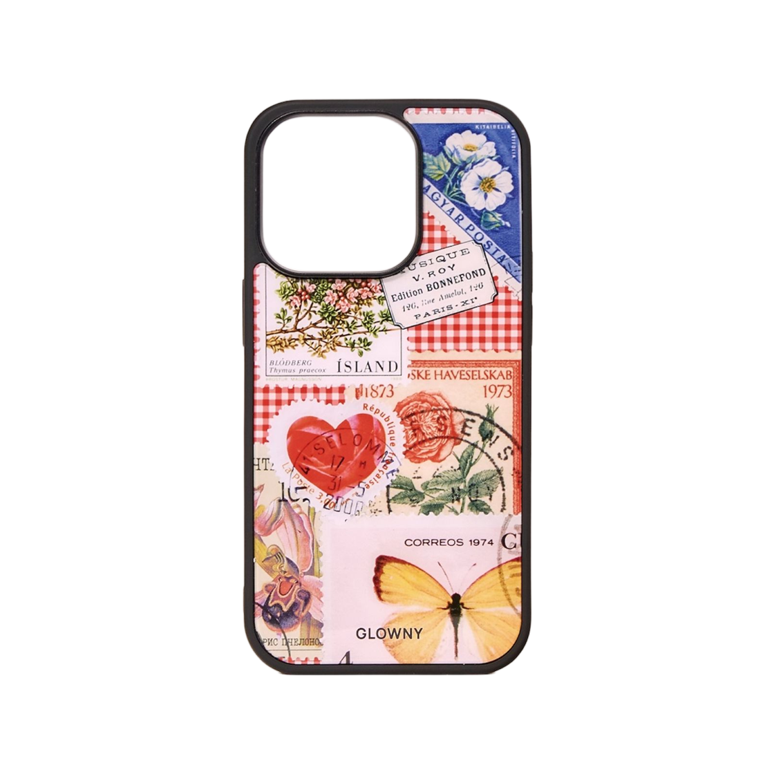 글로니 아이폰 빈티지 스탬프 범퍼 케이스 멀티(Glowny iPhone Vintage Stamp Bumper Case Munti) - 1