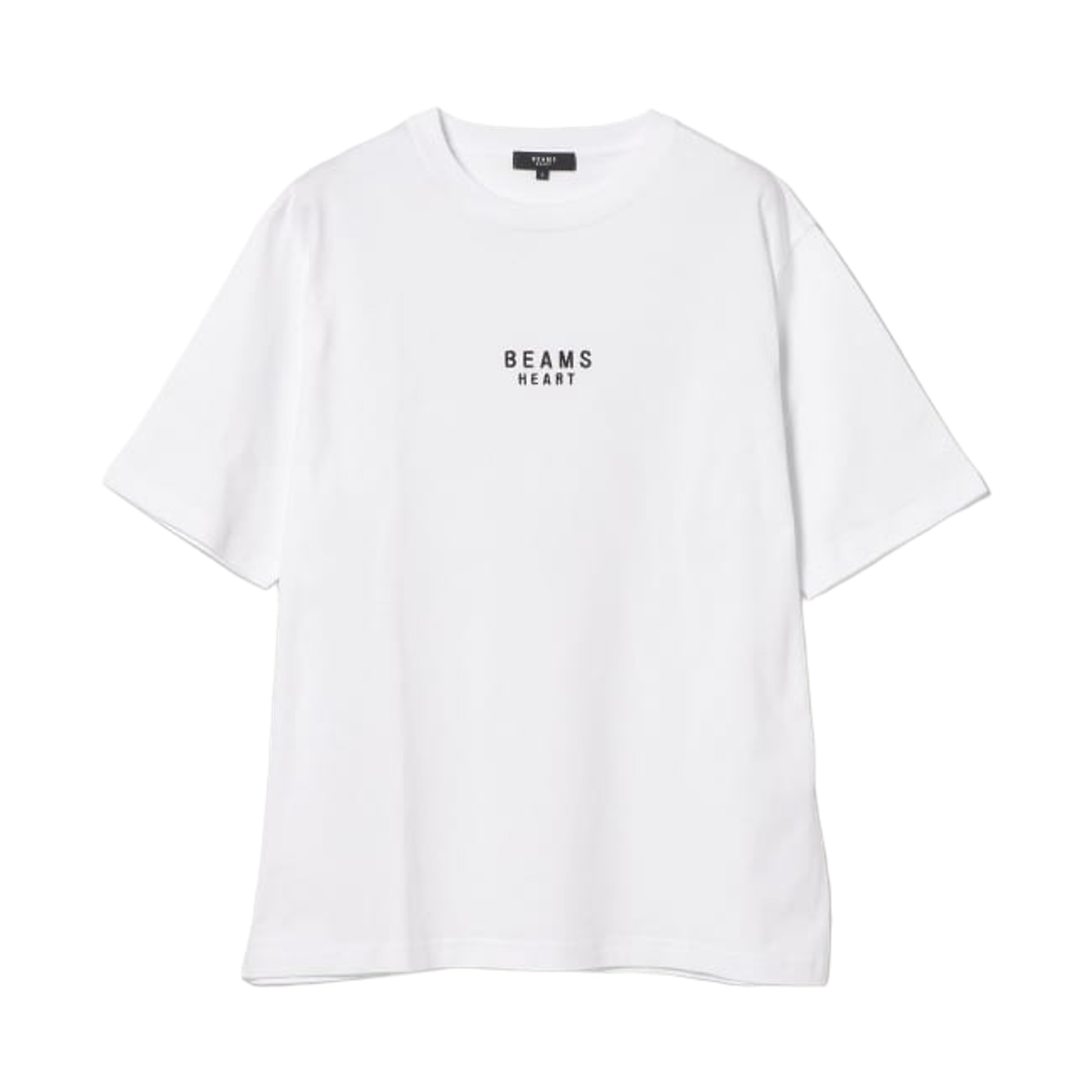 42-08-0082-639 Beams Heart Logo Embroidered T-Shirt White Black