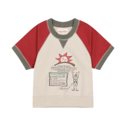 Problemallways Referee Raglan Crop Sweatshirt Beige