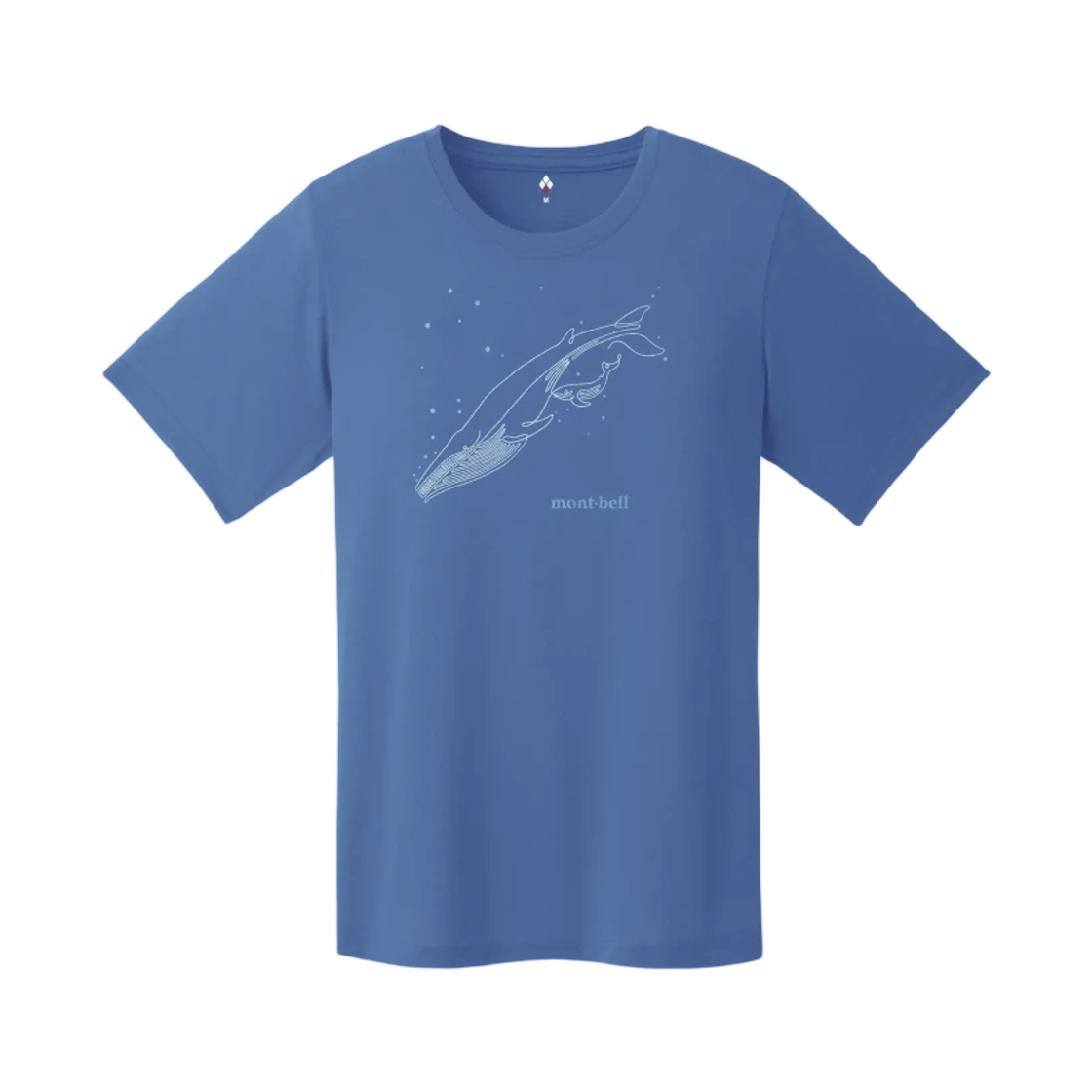 1114960 (W) Montbell Wickron T-Shirt Single Line Whale Blue