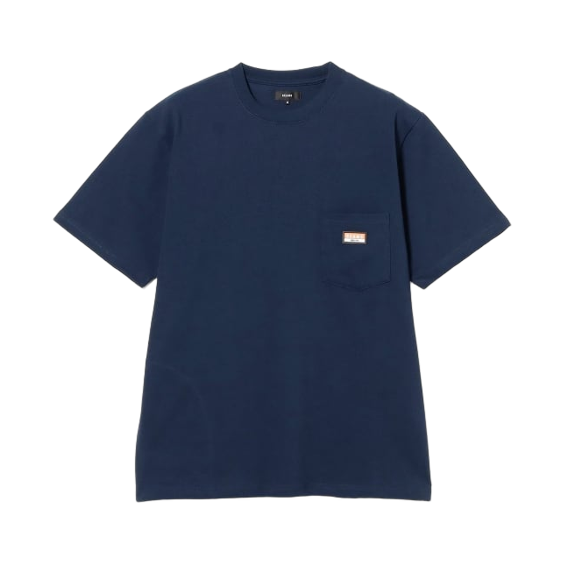 11-04-1482-147 Beams Heavyweight Logo Patch Basic Fit T-Shirt Navy