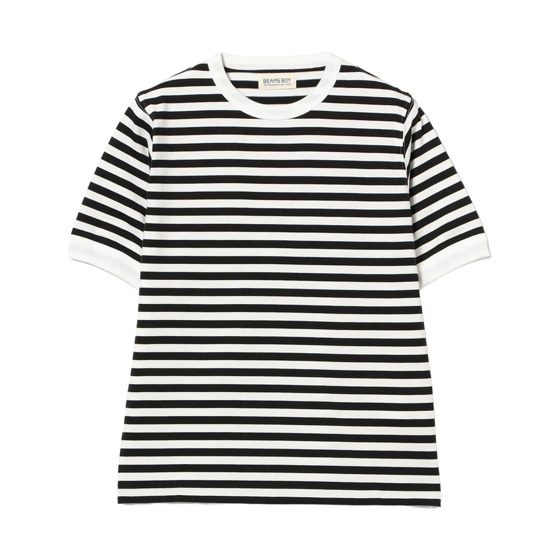 13-04-1066-156 Beams Boy Border Binder Short Sleeve T-Shirt Black