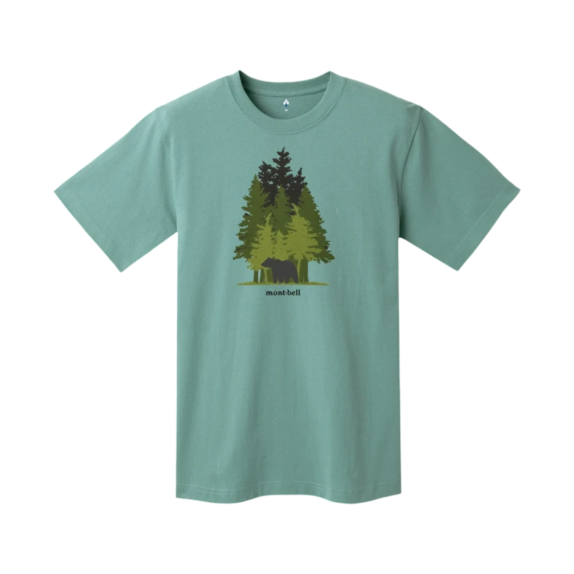2304716 Montbell Pear Skin Cotton T-Shirt Forest And Bear Light Blue