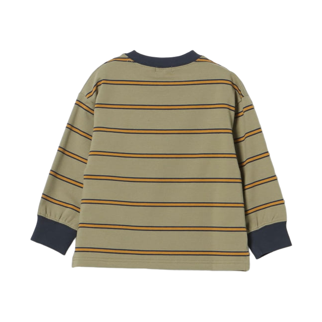(키즈) 빔즈 미니 미니 프렌치 테리 스트라이프 롱슬리브 티셔츠 올리브((Kids) Beams Mini Mini French Terry Striped Long Sleeve T-Shirt Olive) - 2